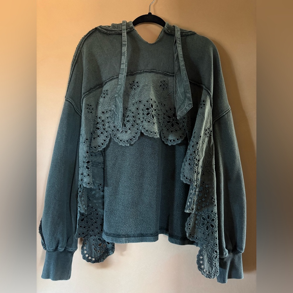 Free People Eyelet HiLo Hoodie